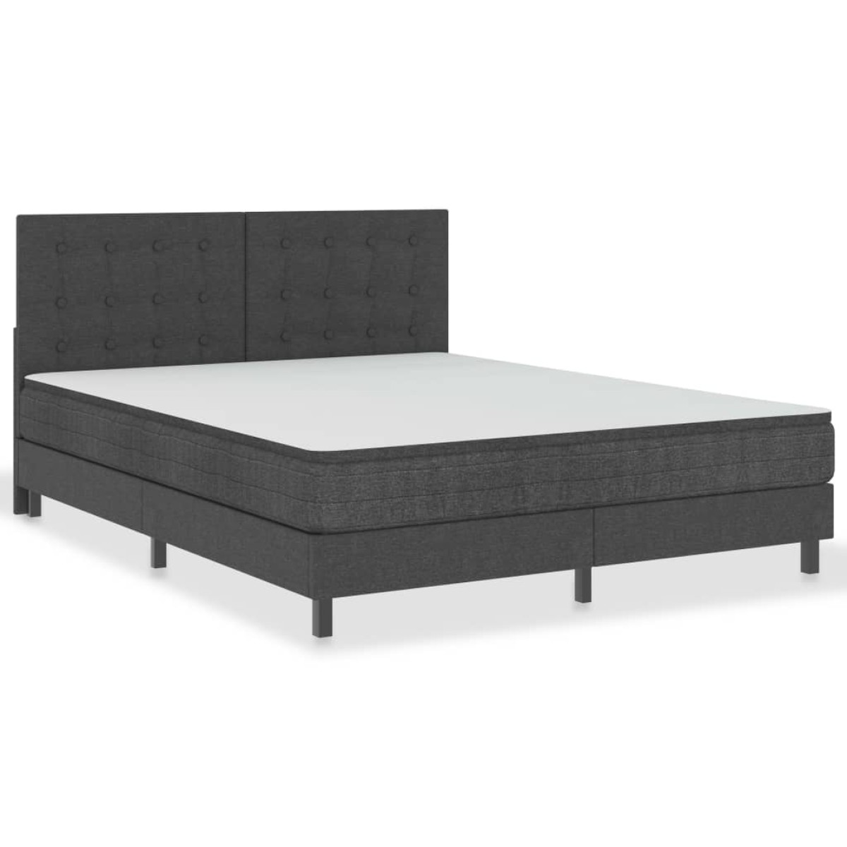 vidaXL Καπιτονέ Κεφαλάρι Σκούρο Γκρι 160 x 200 εκ. Υφασμάτινο