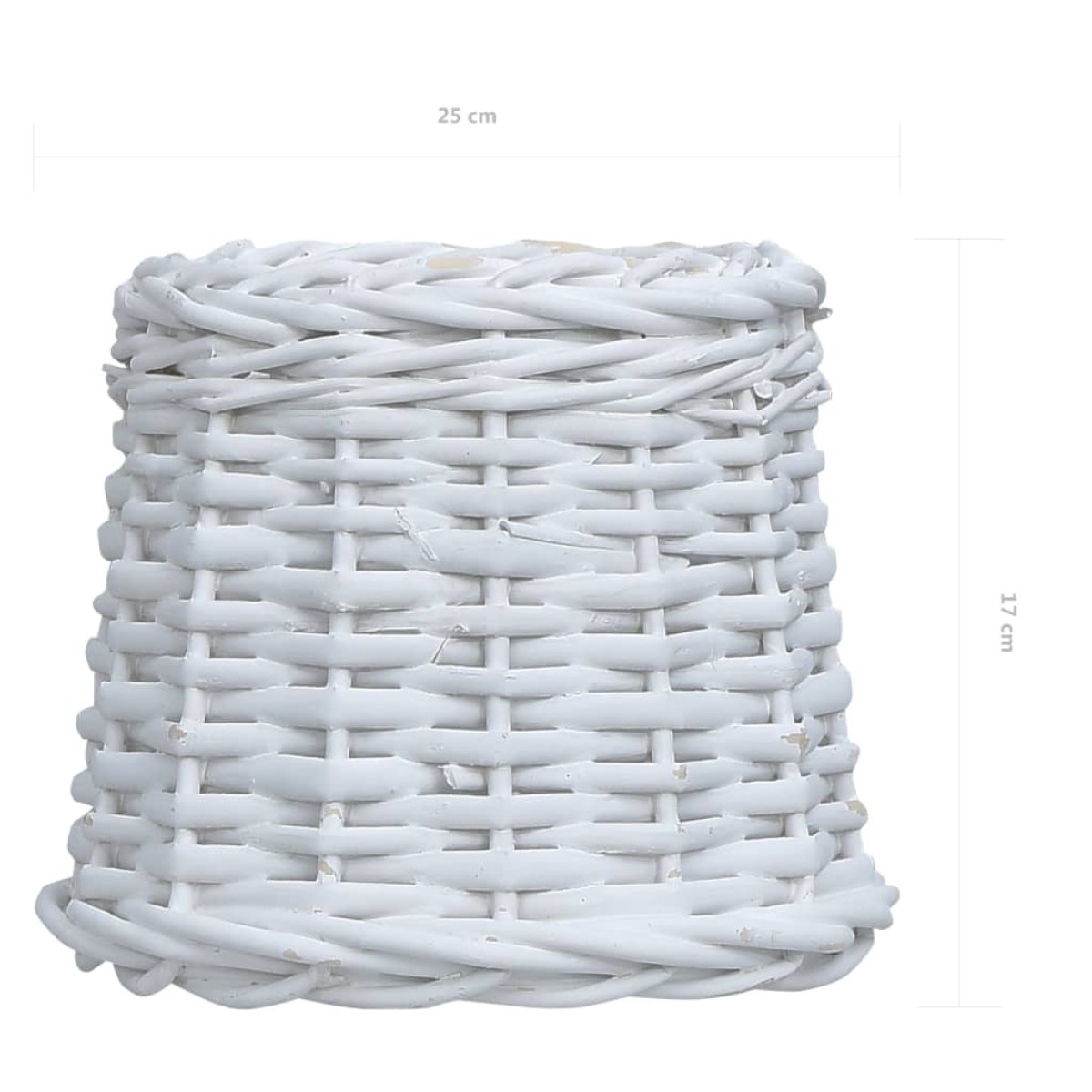 vidaXL Καπέλο Φωτιστικού Λευκό 25 x 17 εκ. από Wicker