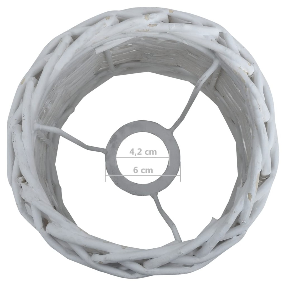 vidaXL Καπέλο Φωτιστικού Λευκό 25 x 17 εκ. από Wicker