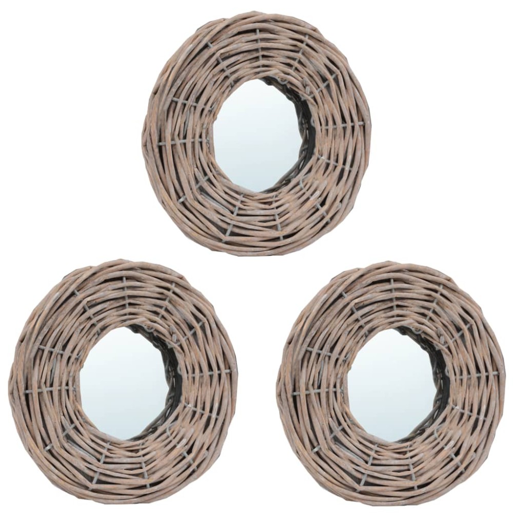 vidaXL Καθρέφτες 3 τεμ. 15 εκ. από Wicker