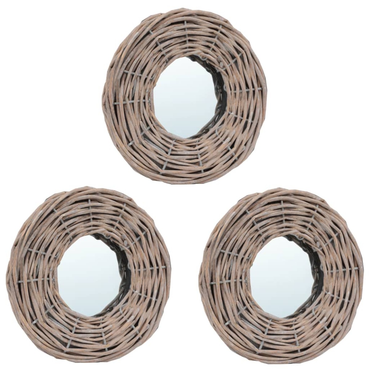 vidaXL Καθρέφτες 3 τεμ. 15 εκ. από Wicker
