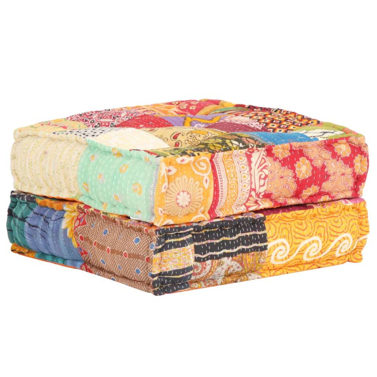 vidaXL Πουφ Patchwork 60 x 70 x 36 εκ. Υφασμάτινο