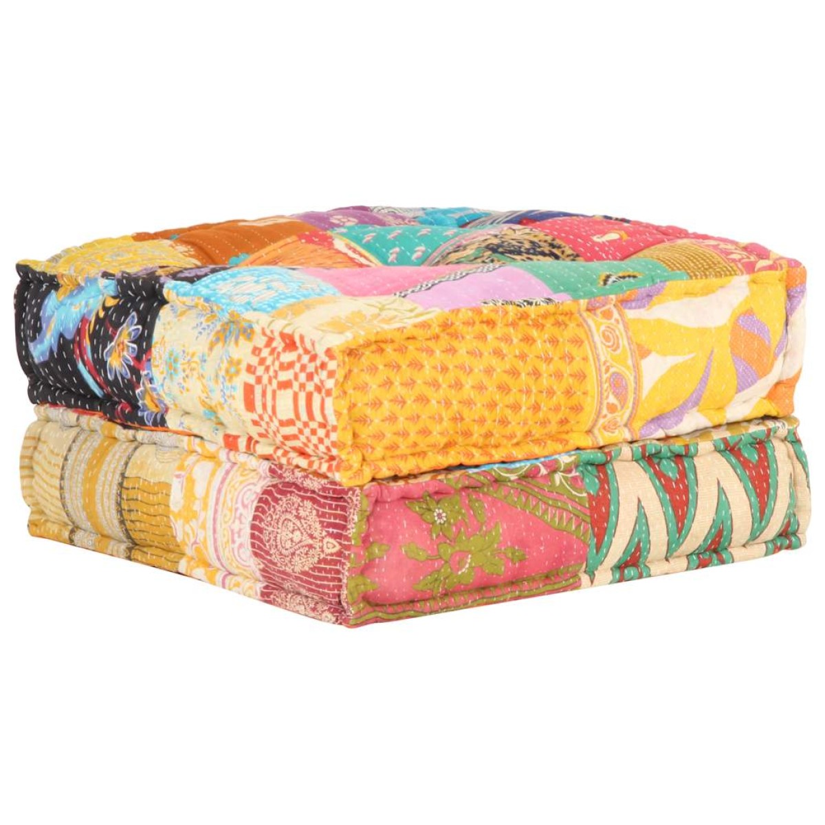 vidaXL Πουφ Patchwork 60 x 70 x 36 εκ. Υφασμάτινο