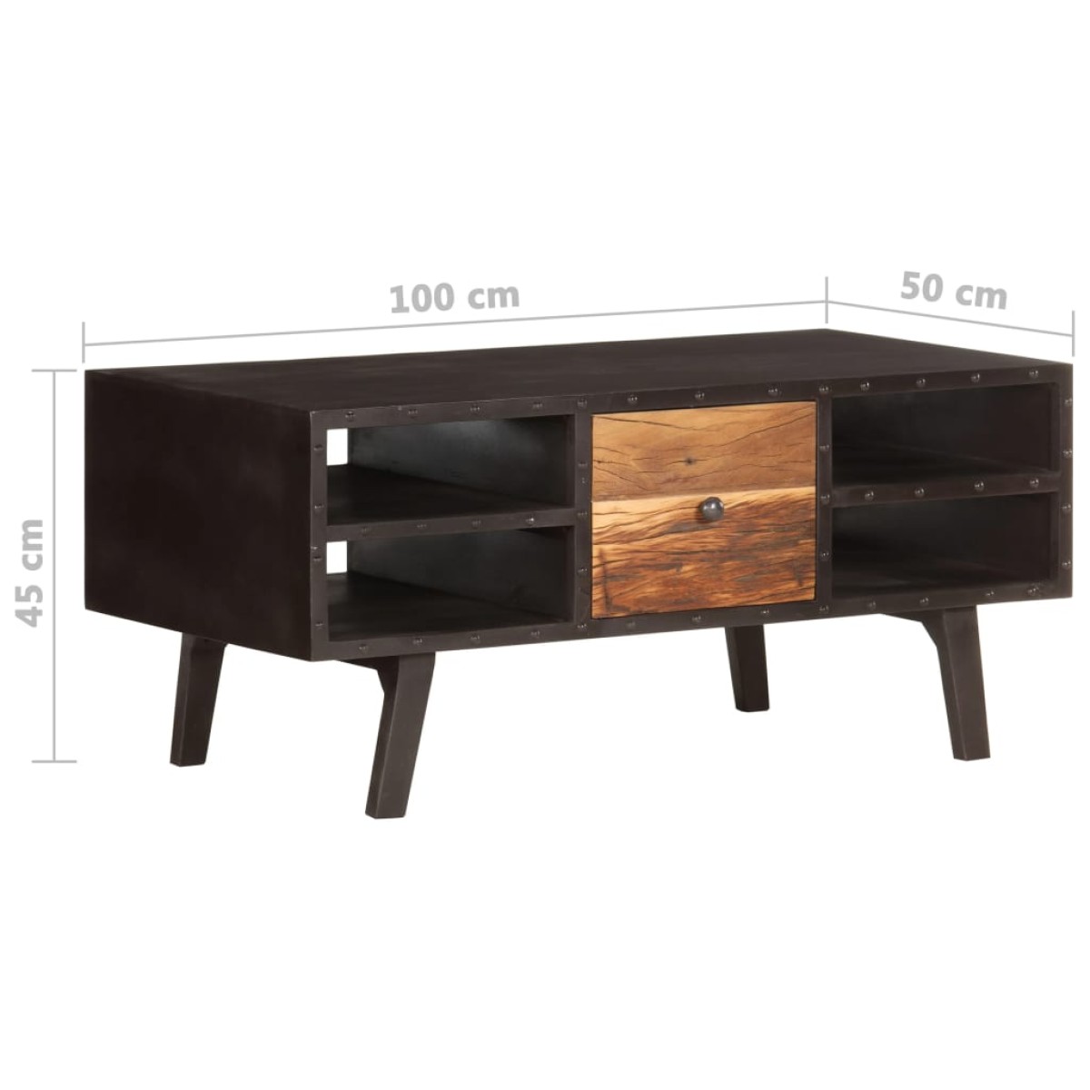 vidaXL Τραπεζάκι Σαλονιού 100x50x45 εκ. από Μασίφ Ανακυκλωμένο Ξύλο