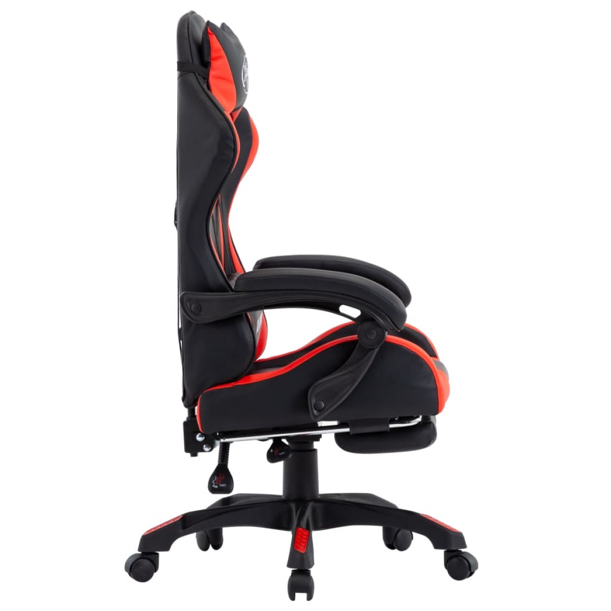 vidaXL Καρέκλα Racing με Υποπόδιο Κόκκινη/Μαύρη από Συνθετικό Δέρμα