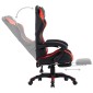 vidaXL Καρέκλα Racing με Υποπόδιο Κόκκινη/Μαύρη από Συνθετικό Δέρμα