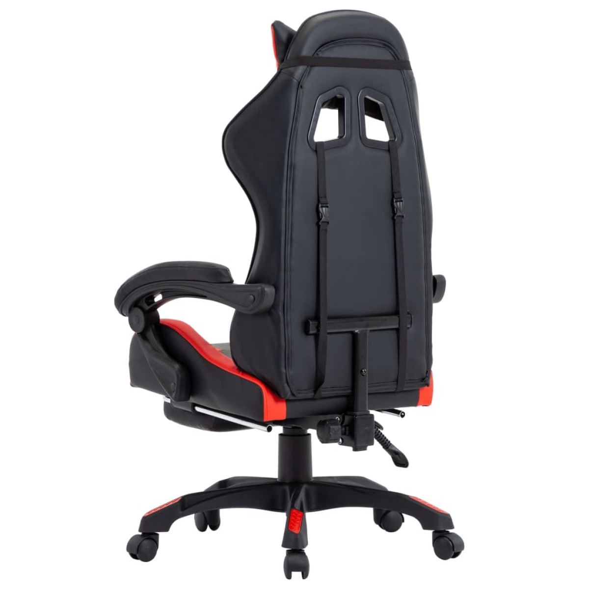 vidaXL Καρέκλα Racing με Υποπόδιο Κόκκινη/Μαύρη από Συνθετικό Δέρμα