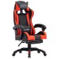 vidaXL Καρέκλα Racing με Υποπόδιο Κόκκινη/Μαύρη από Συνθετικό Δέρμα