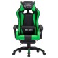 vidaXL Καρέκλα Racing με Υποπόδιο Πράσινη/Μαύρη από Συνθετικό Δέρμα