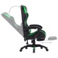 vidaXL Καρέκλα Racing με Υποπόδιο Πράσινη/Μαύρη από Συνθετικό Δέρμα