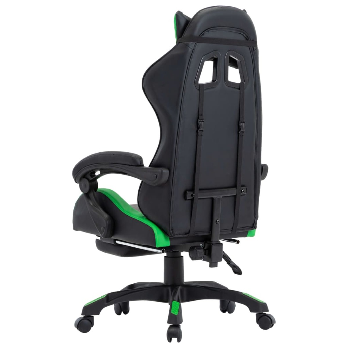 vidaXL Καρέκλα Racing με Υποπόδιο Πράσινη/Μαύρη από Συνθετικό Δέρμα