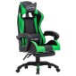 vidaXL Καρέκλα Racing με Υποπόδιο Πράσινη/Μαύρη από Συνθετικό Δέρμα