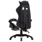 vidaXL Καρέκλα Racing με Υποπόδιο Λευκή/Μαύρη από Συνθετικό Δέρμα