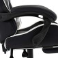 vidaXL Καρέκλα Racing με Υποπόδιο Λευκή/Μαύρη από Συνθετικό Δέρμα