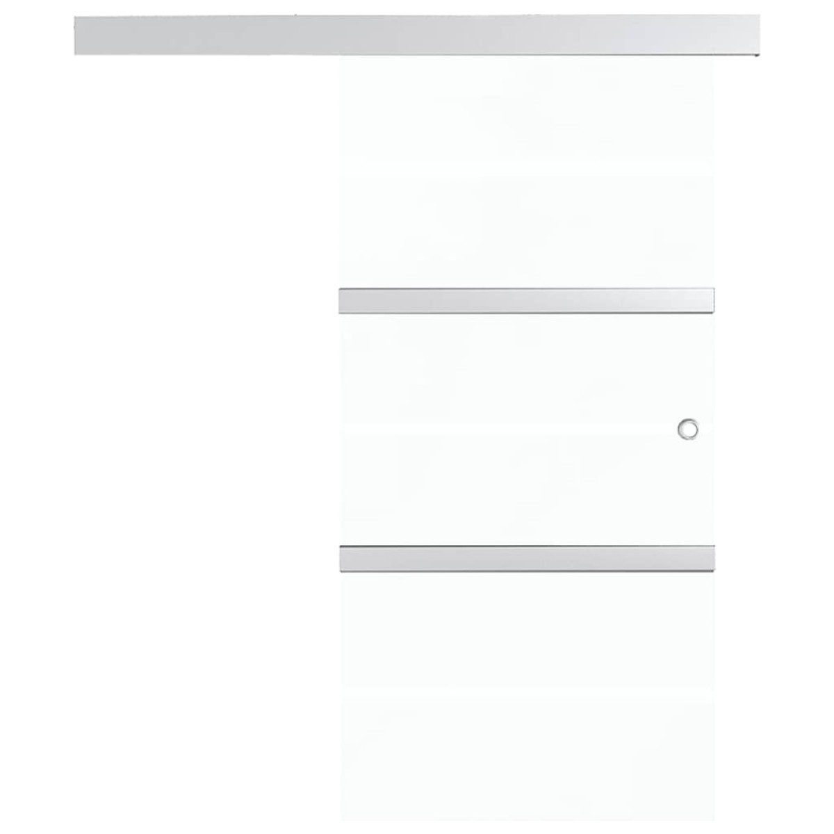 vidaXL Συρόμενη Πόρτα Ασημί 76 x 205 εκ. από Γυαλί ESG / Αλουμίνιο