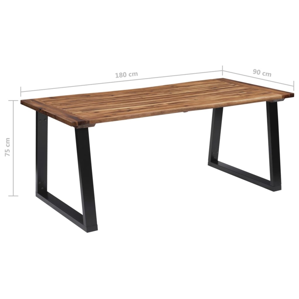 vidaXL Τραπεζαρία 180 x 90 εκ. από Μασίφ Ξύλο Ακακίας