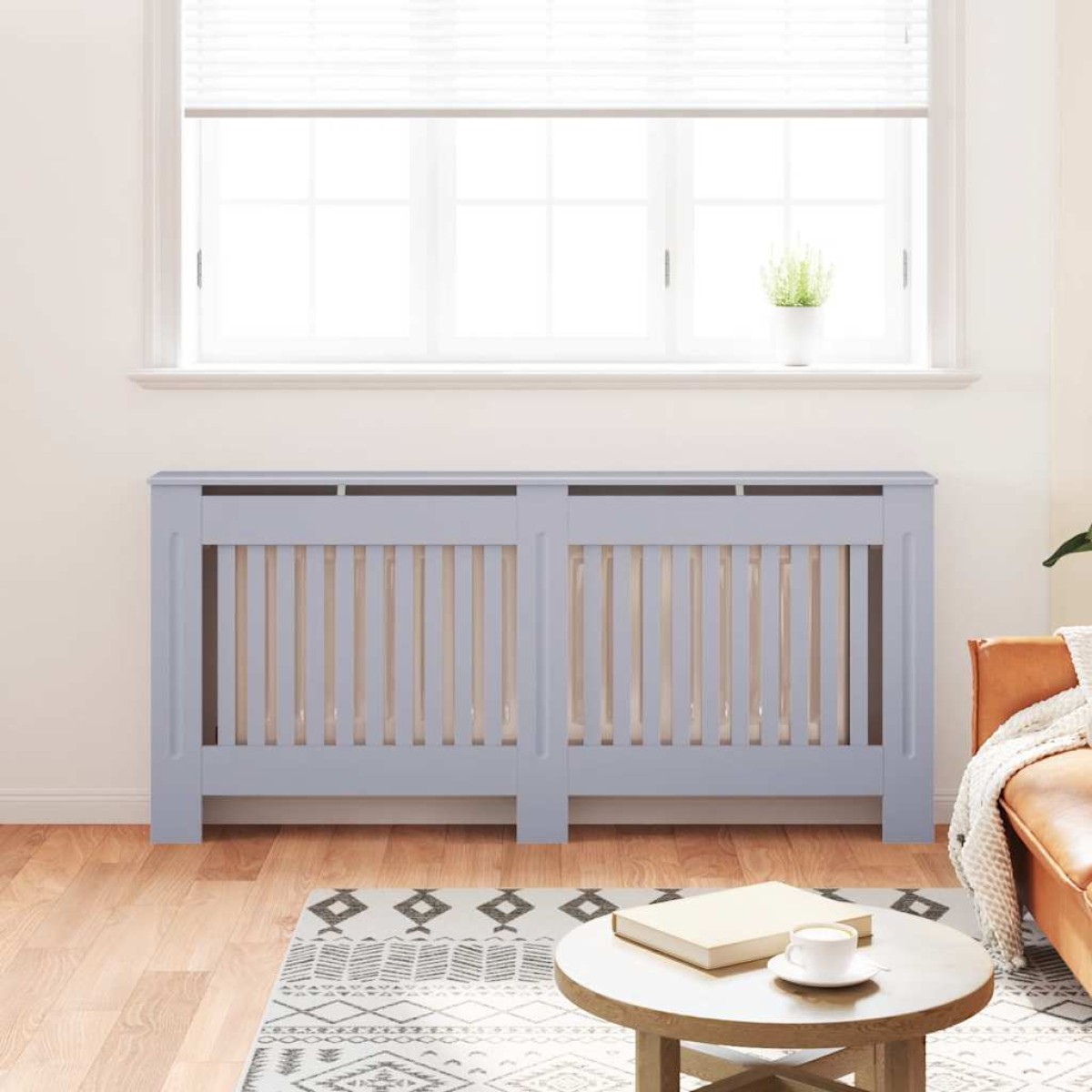 vidaXL Κάλυμμα Καλοριφέρ Ανθρακί 172 x 19 x 81 εκ. από MDF