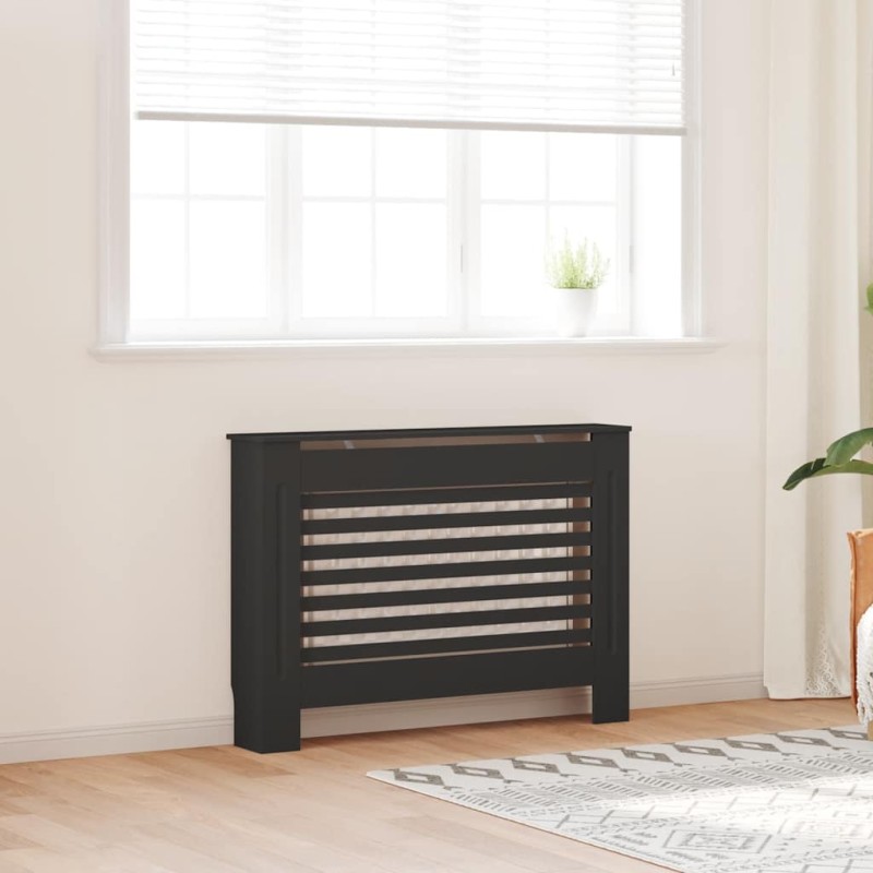 vidaXL Κάλυμμα Καλοριφέρ Μαύρο 112 x 19 x 81,5 εκ. από MDF