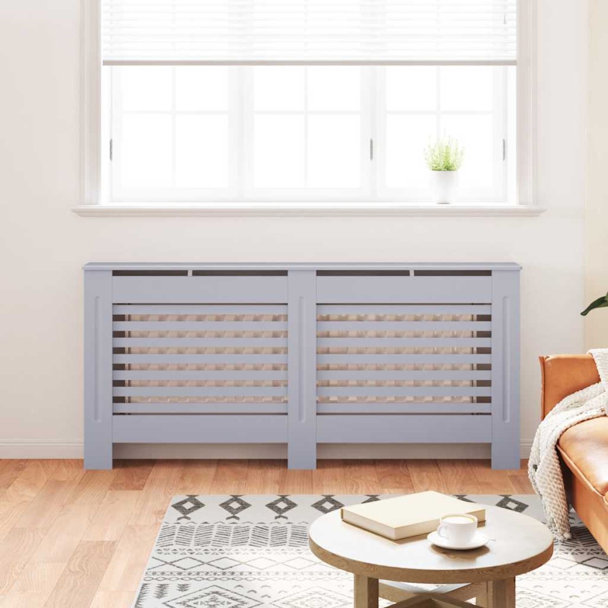 vidaXL Κάλυμμα Καλοριφέρ Ανθρακί 172 x 19 x 81 εκ. από MDF