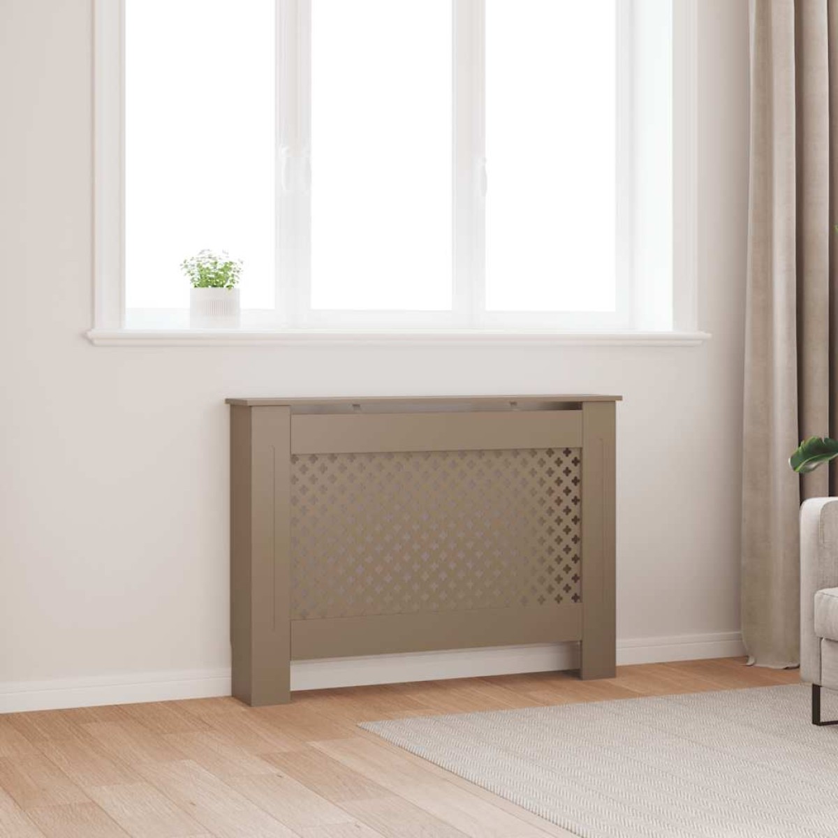 vidaXL Κάλυμμα Καλοριφέρ 112 x 19 x 81 εκ. από MDF