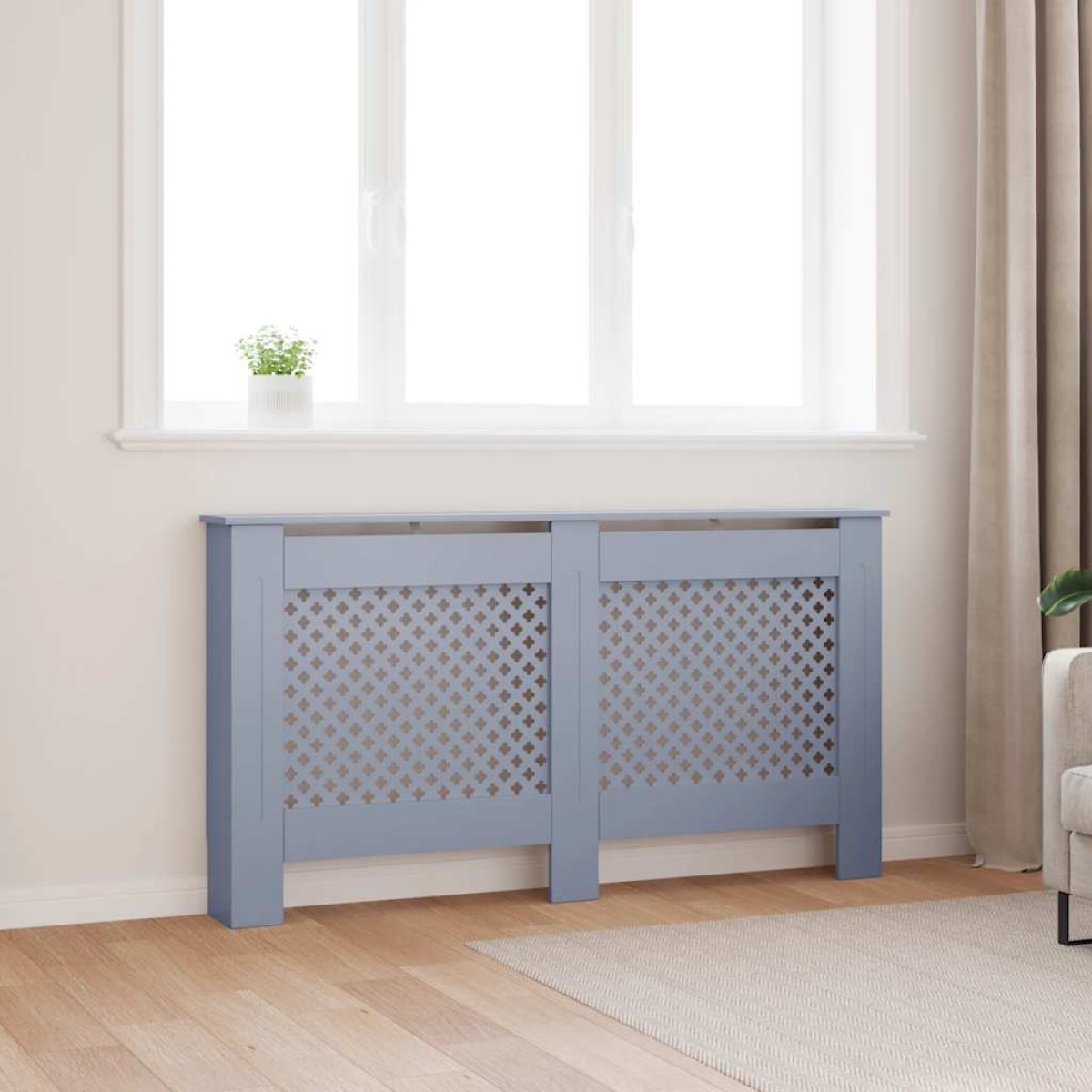vidaXL Κάλυμμα Καλοριφέρ Ανθρακί 152 x 19 x 81 εκ. από MDF