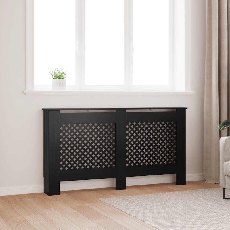 vidaXL Κάλυμμα Καλοριφέρ Μαύρο 152 x 19 x 81,5 εκ. από MDF