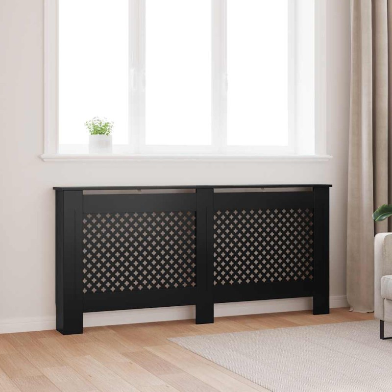 vidaXL Κάλυμμα Καλοριφέρ Μαύρο 172 x 19 x 81,5 εκ. από MDF