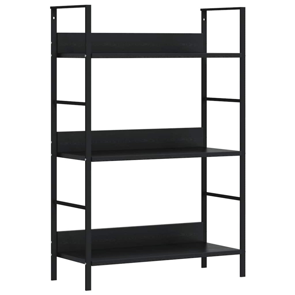vidaXL Ραφιέρα 3 Επιπέδων Μαύρη 60x27,6x90,5 εκ. Επεξεργασμένο Ξύλο