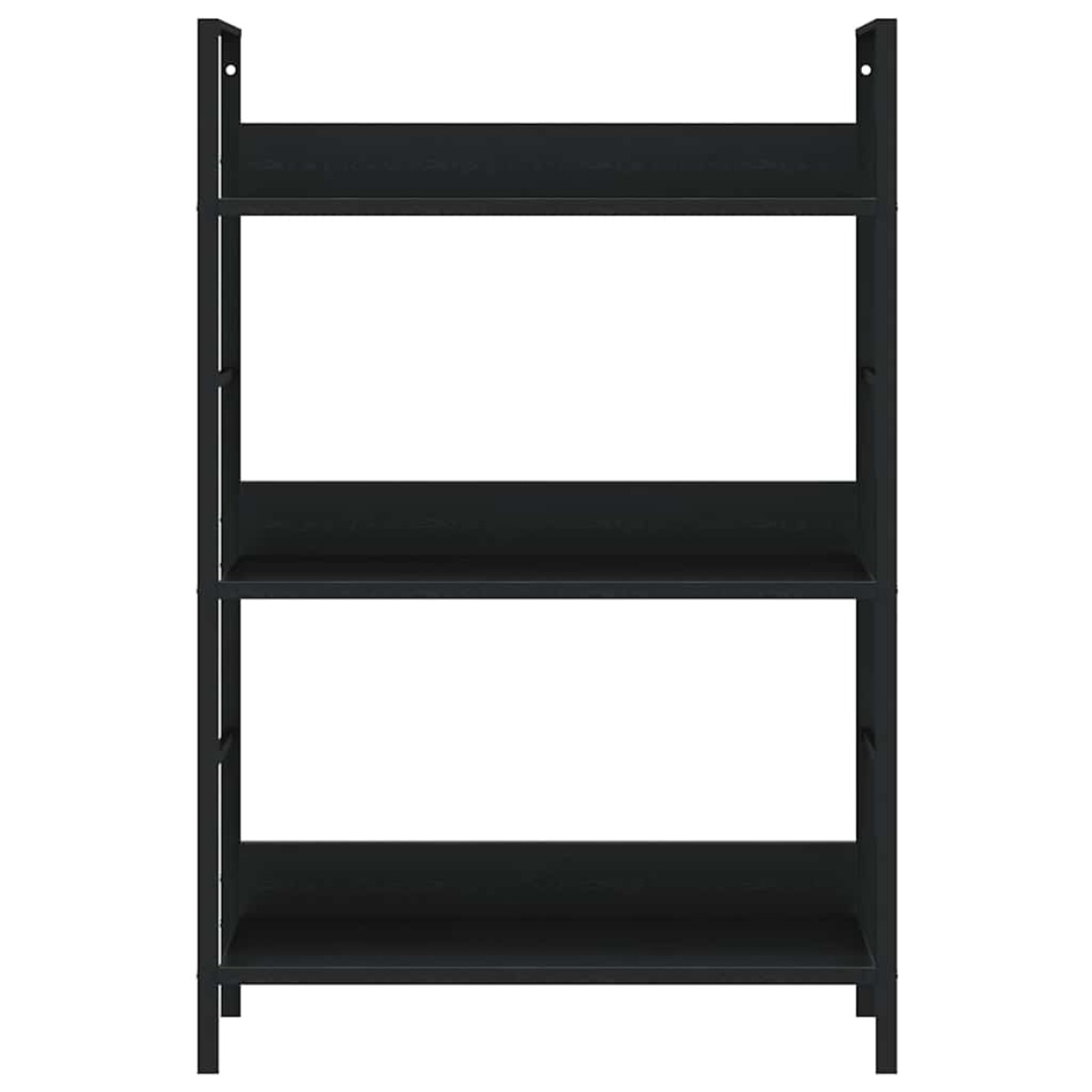 vidaXL Ραφιέρα 3 Επιπέδων Μαύρη 60x27,6x90,5 εκ. Επεξεργασμένο Ξύλο