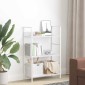 vidaXL Ραφιέρα 3 Επιπέδων Λευκή 60x27,6x90,5 εκ. Επεξεργασμένο Ξύλο