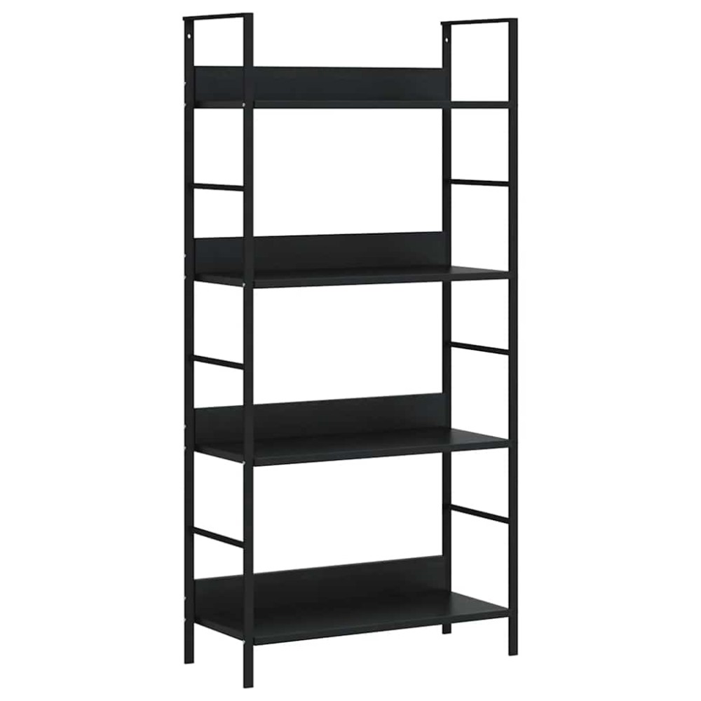 vidaXL Ραφιέρα 4 Επιπέδων Μαύρη 60x27,6x124,5 εκ. Επεξεργασμένο Ξύλο