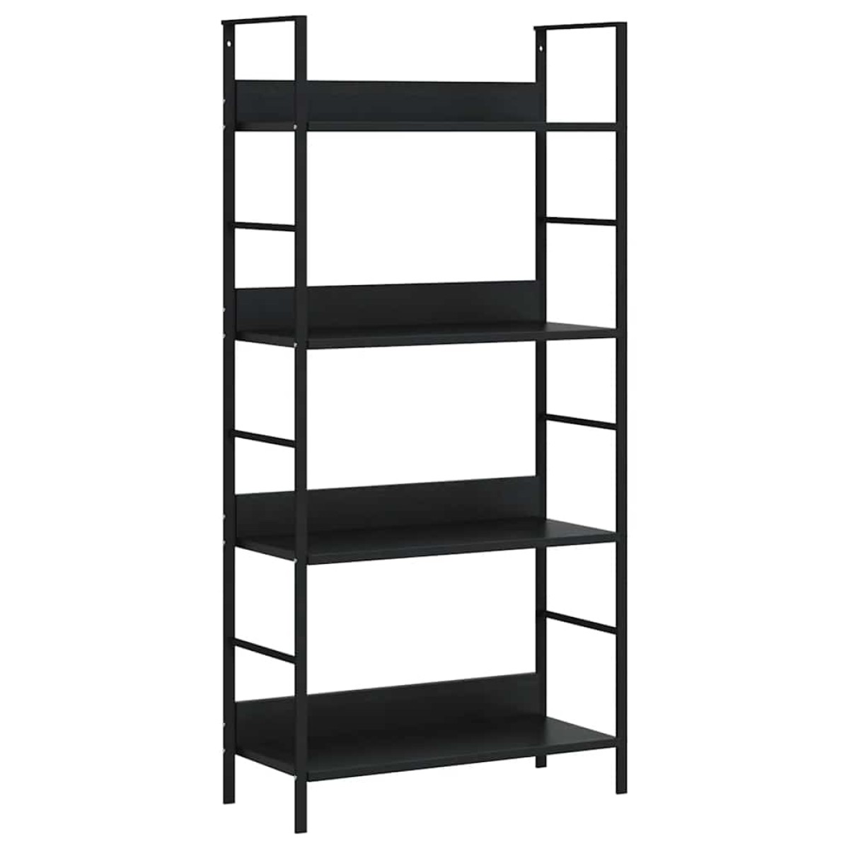 vidaXL Ραφιέρα 4 Επιπέδων Μαύρη 60x27,6x124,5 εκ. Επεξεργασμένο Ξύλο