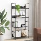 vidaXL Ραφιέρα 4 Επιπέδων Μαύρη 60x27,6x124,5 εκ. Επεξεργασμένο Ξύλο