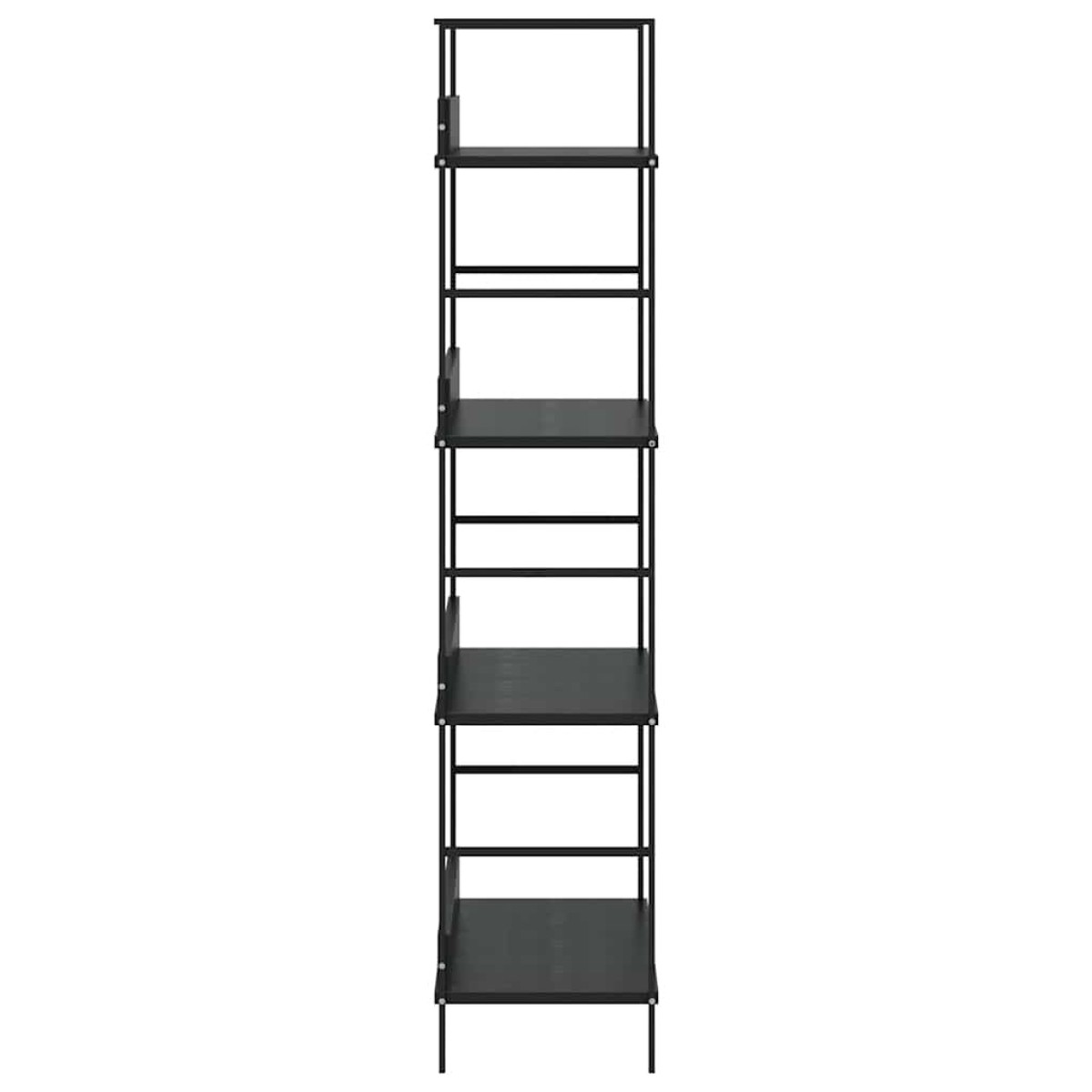 vidaXL Ραφιέρα 4 Επιπέδων Μαύρη 60x27,6x124,5 εκ. Επεξεργασμένο Ξύλο
