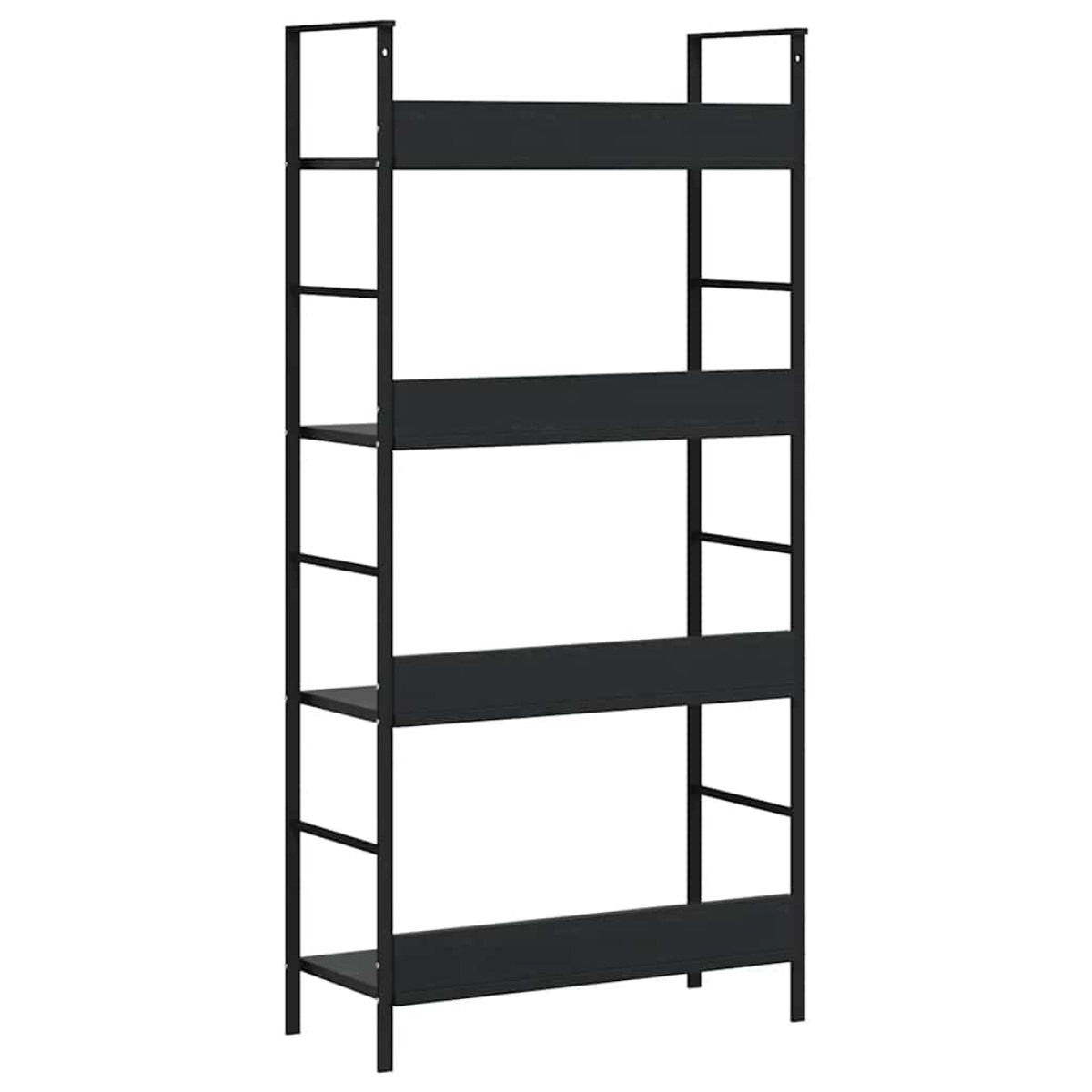 vidaXL Ραφιέρα 4 Επιπέδων Μαύρη 60x27,6x124,5 εκ. Επεξεργασμένο Ξύλο