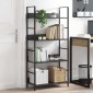 vidaXL Ραφιέρα 4 Επιπέδων Μαύρη 60x27,6x124,5 εκ. Επεξεργασμένο Ξύλο