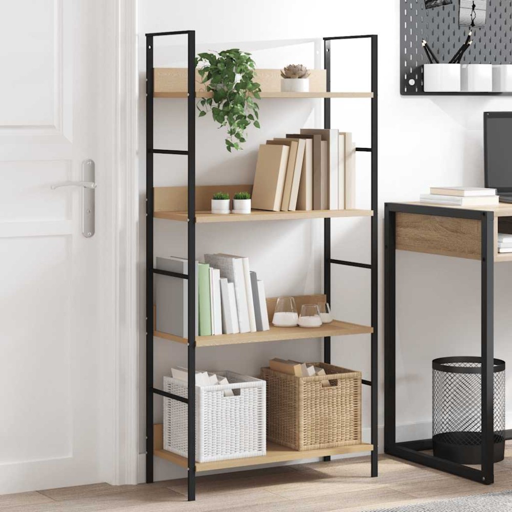vidaXL Ραφιέρα 4 Επιπέδων Δρυς 60x27,6x124,5 εκ. Επεξεργασμένο Ξύλο