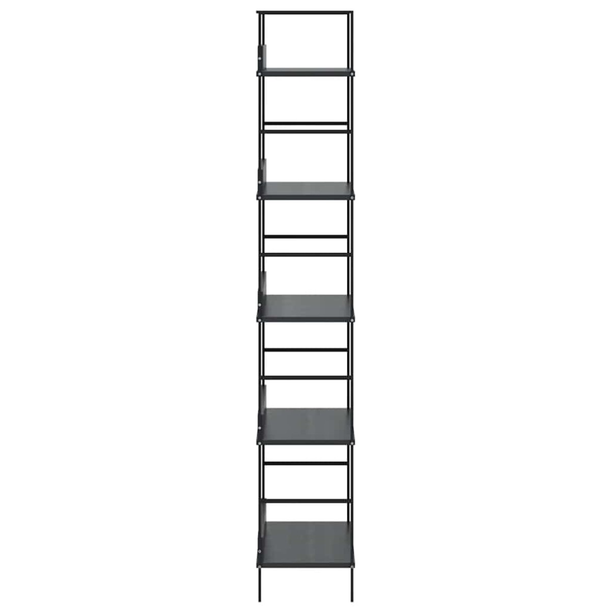 vidaXL Ραφιέρα 5 Επιπέδων Μαύρη 60x27,6x158,5 εκ. Επεξεργασμένο Ξύλο