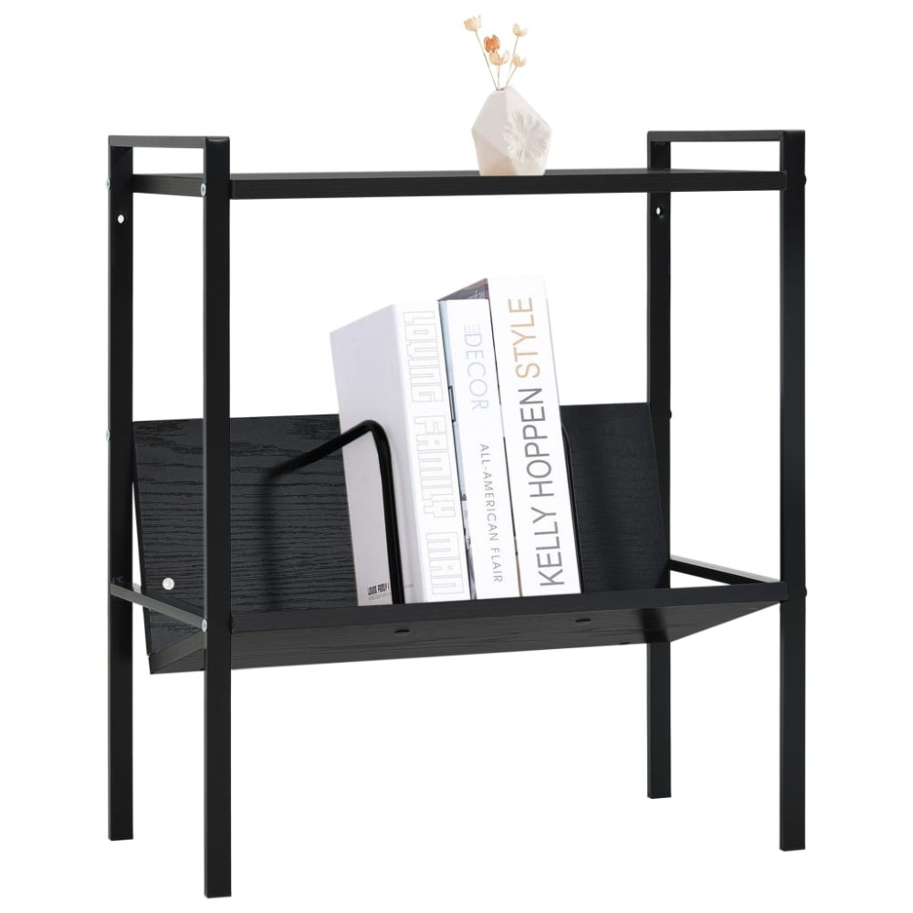 vidaXL Βιβλιοθήκη 2 Επιπέδων Μαύρη 52x28x59 εκ. Επεξεργασμένο Ξύλο