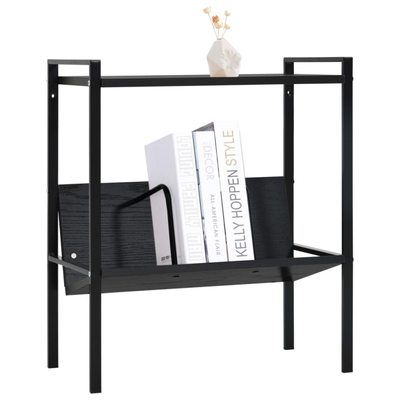 vidaXL Βιβλιοθήκη 2 Επιπέδων Μαύρη 52x28x59 εκ. Επεξεργασμένο Ξύλο