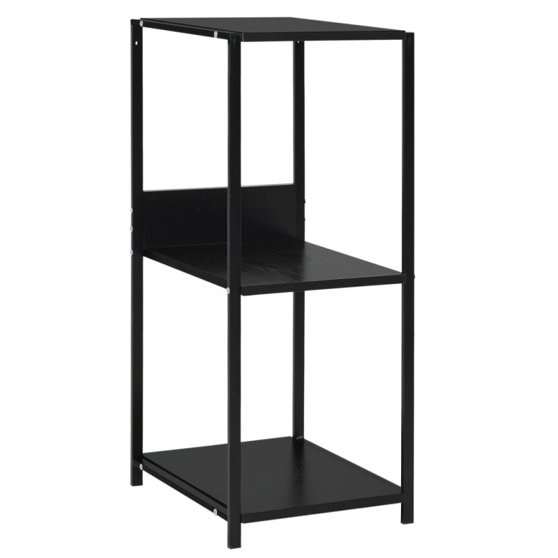 vidaXL Ραφιέρα Ίσια Μικρή Μαύρη 33,5x39,6x79,7 εκ. Επεξ. Ξύλο