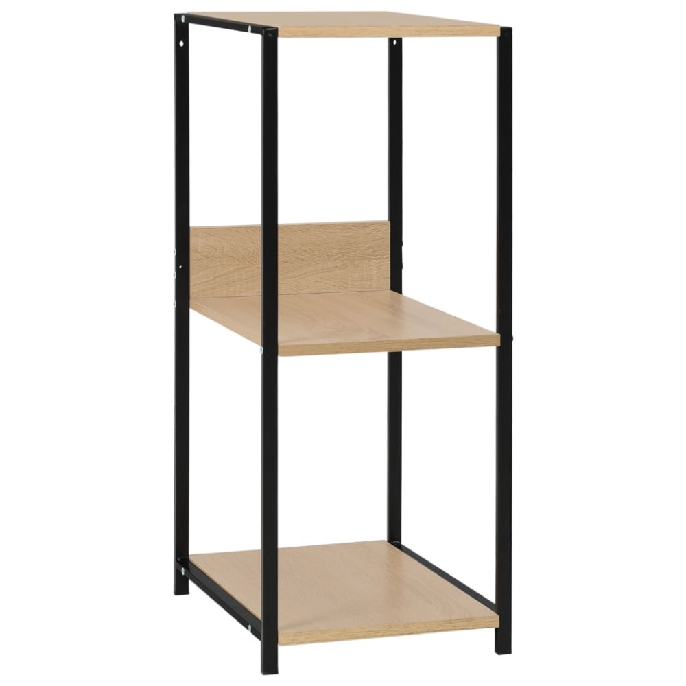 vidaXL Ραφιέρα Ίσια Μικρή Μαύρη/Δρυς 33,5x39,6x79,7 εκ. Επεξ. Ξύλο