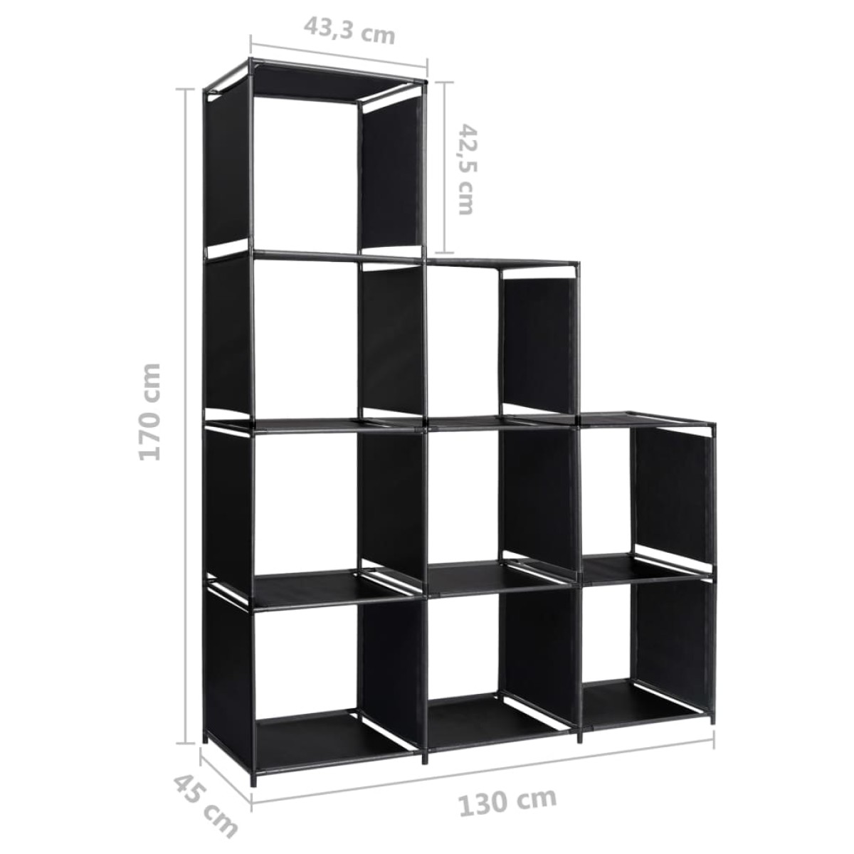 vidaXL Ραφιέρα Σκάλα Προβολής 130 x 45 x 170 εκ. Υφασμάτινη