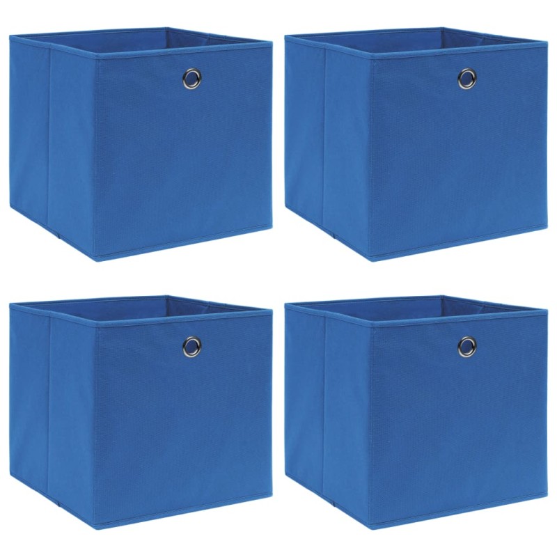 vidaXL Κουτιά Αποθήκευσης 4 τεμ. Μπλε 32 x 32 x 32 εκ. Υφασμάτινα