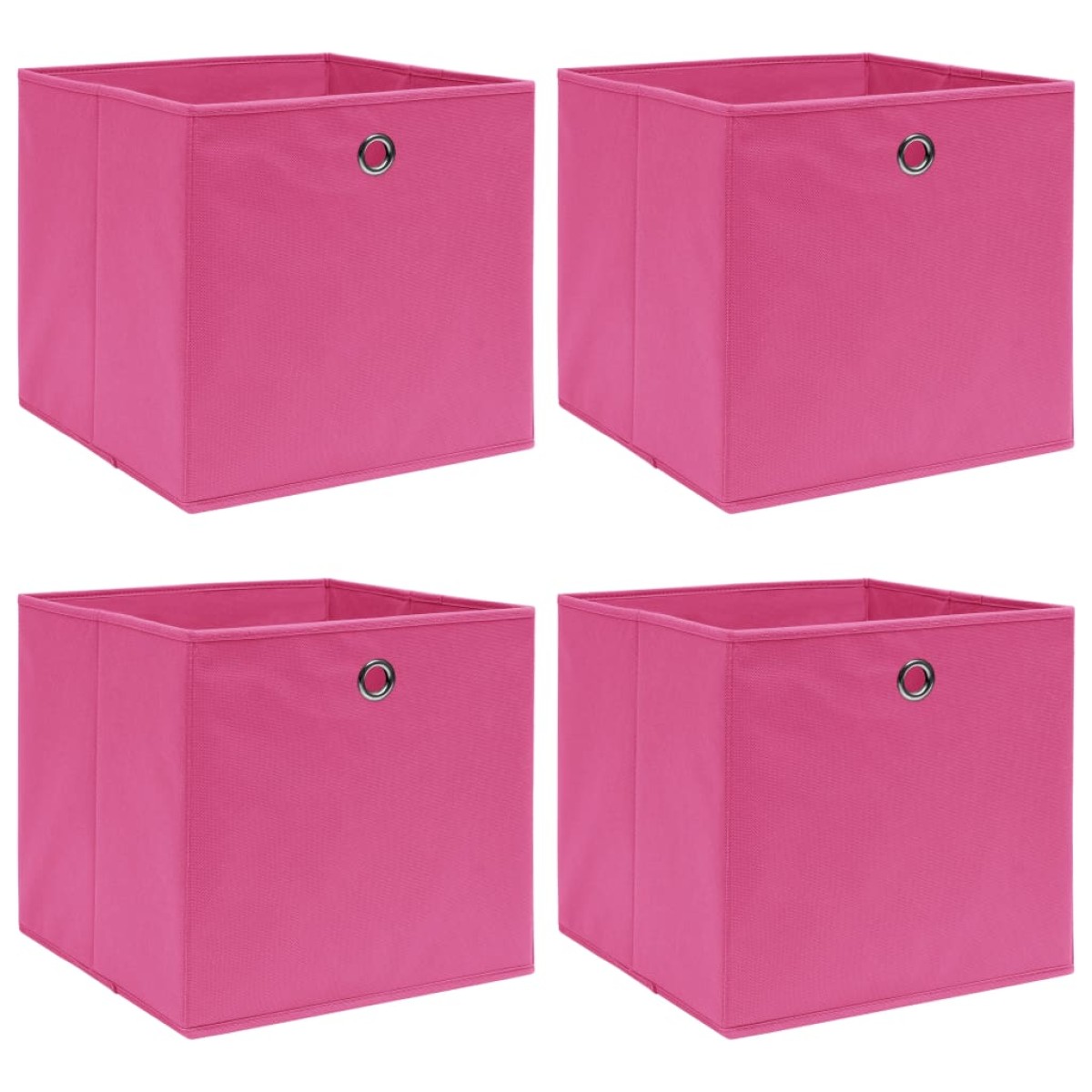 vidaXL Κουτιά Αποθήκευσης 4 τεμ. Ροζ 32 x 32 x 32 εκ. Υφασμάτινα