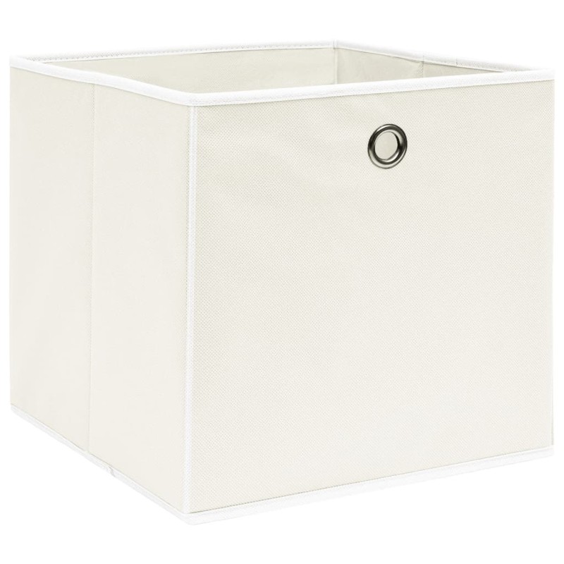 vidaXL Κουτιά Αποθήκευσης 4 τεμ. Λευκά 32 x 32 x 32 εκ. Υφασμάτινα