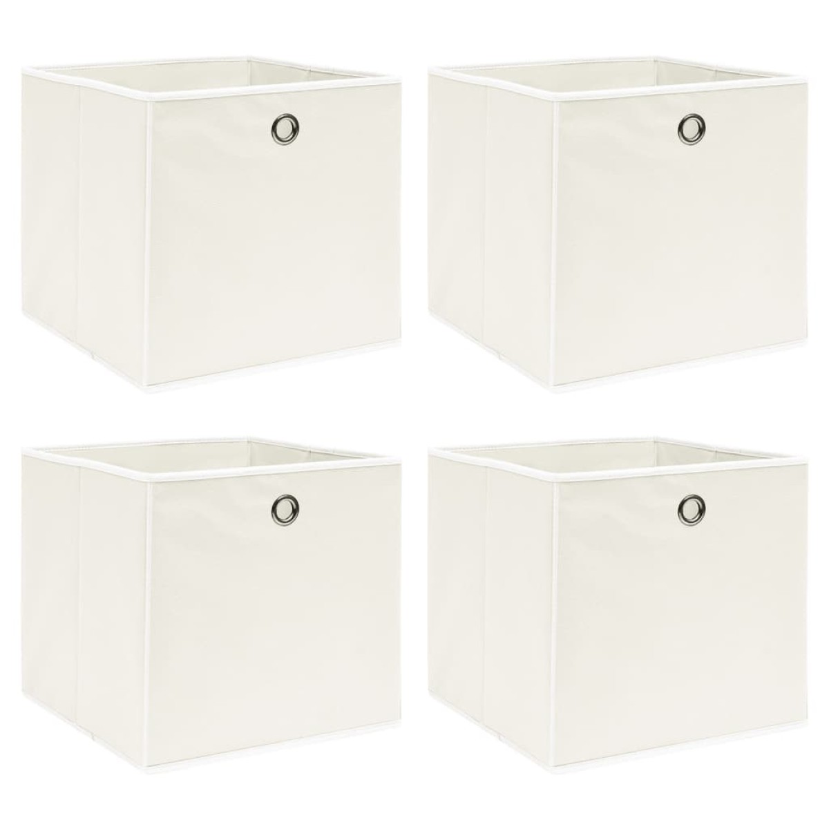 vidaXL Κουτιά Αποθήκευσης 4 τεμ. Λευκά 32 x 32 x 32 εκ. Υφασμάτινα