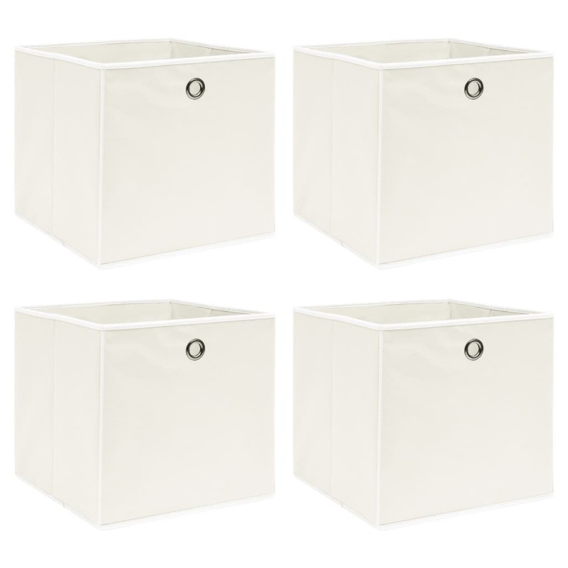 vidaXL Κουτιά Αποθήκευσης 4 τεμ. Λευκά 32 x 32 x 32 εκ. Υφασμάτινα