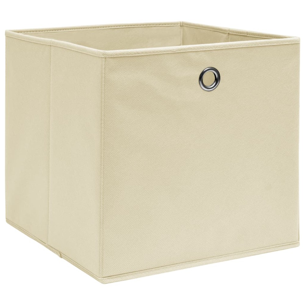 vidaXL Κουτιά Αποθήκευσης 4 τεμ. Κρεμ 32 x 32 x 32 εκ. Υφασμάτινα