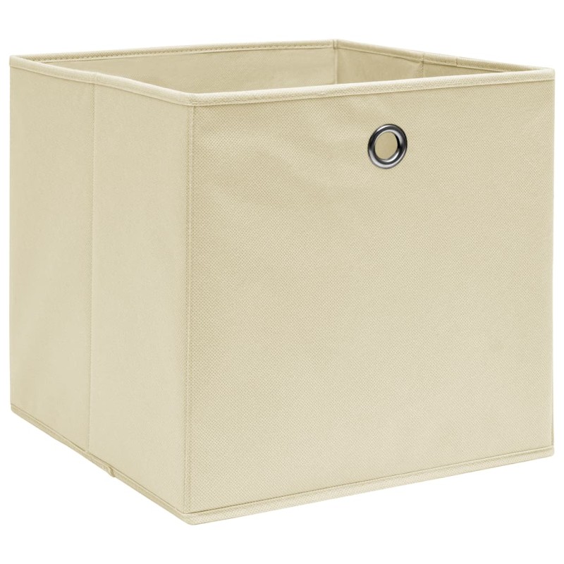 vidaXL Κουτιά Αποθήκευσης 4 τεμ. Κρεμ 32 x 32 x 32 εκ. Υφασμάτινα